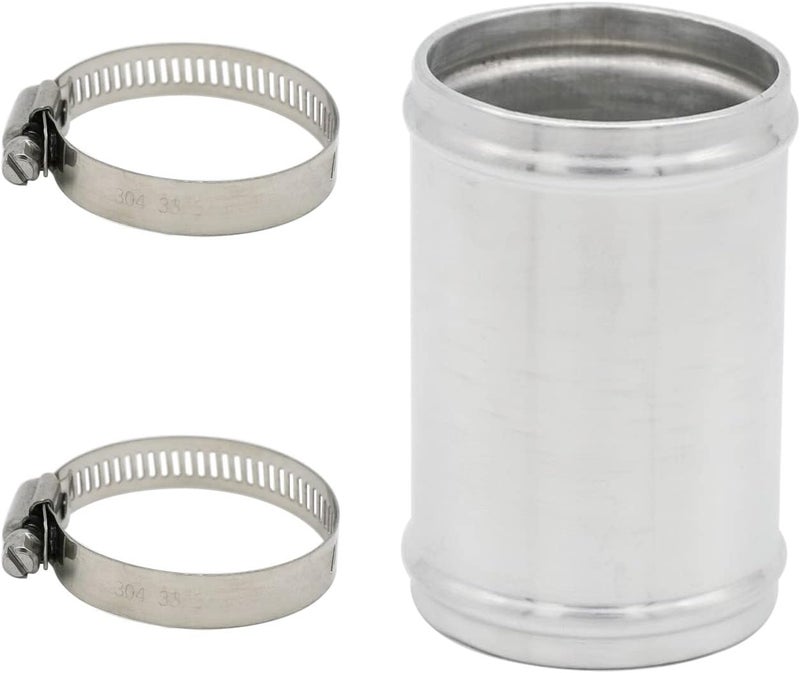 KRD PERFORMANCE 70mm(2.75") OD, Length 3" (76mm), Straight 2.75 Inch 6061 Aluminum Alloy Hose Joiner Tube Intercooler Pipe Connector High Class Glossy Polished Treatment Air Intake Tube with Bead Roll - Image 1